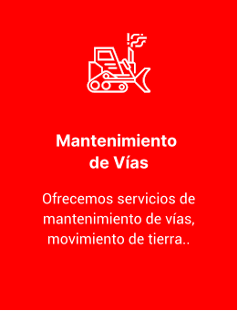 Mantenimiento  de Vías Ofrecemos servicios de mantenimiento de vías, movimiento de tierra..